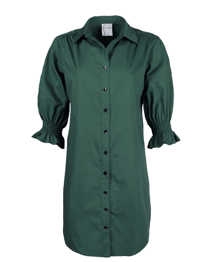 Miller Puff Sleeve Dress Evergreen