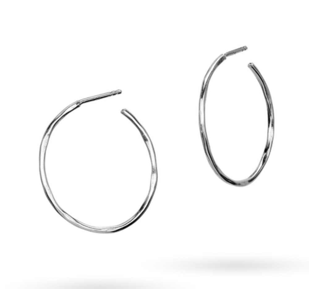 Airy Oval Hoops Small Silver