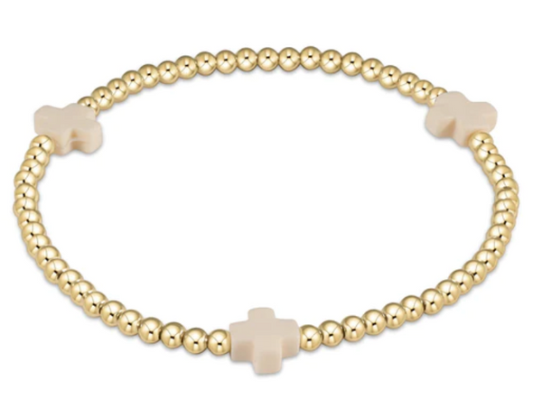 Signature Cross Gold Pattern Bracelet Off White 3mm main image 0