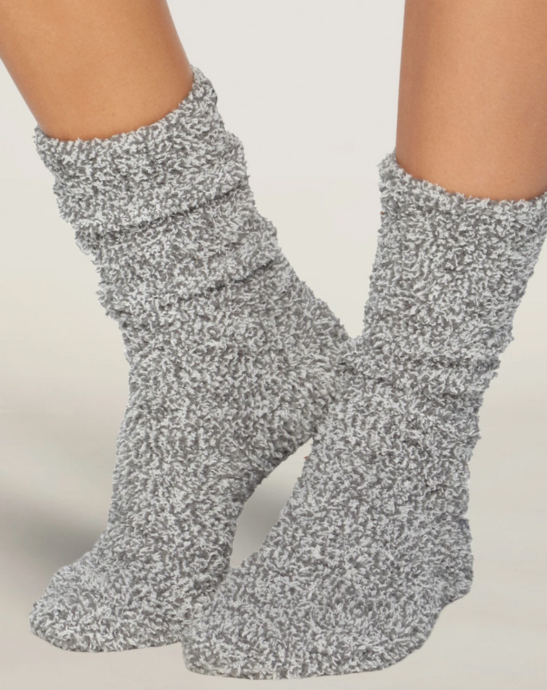 CozyChic Heathered Women's Socks Graphite & White