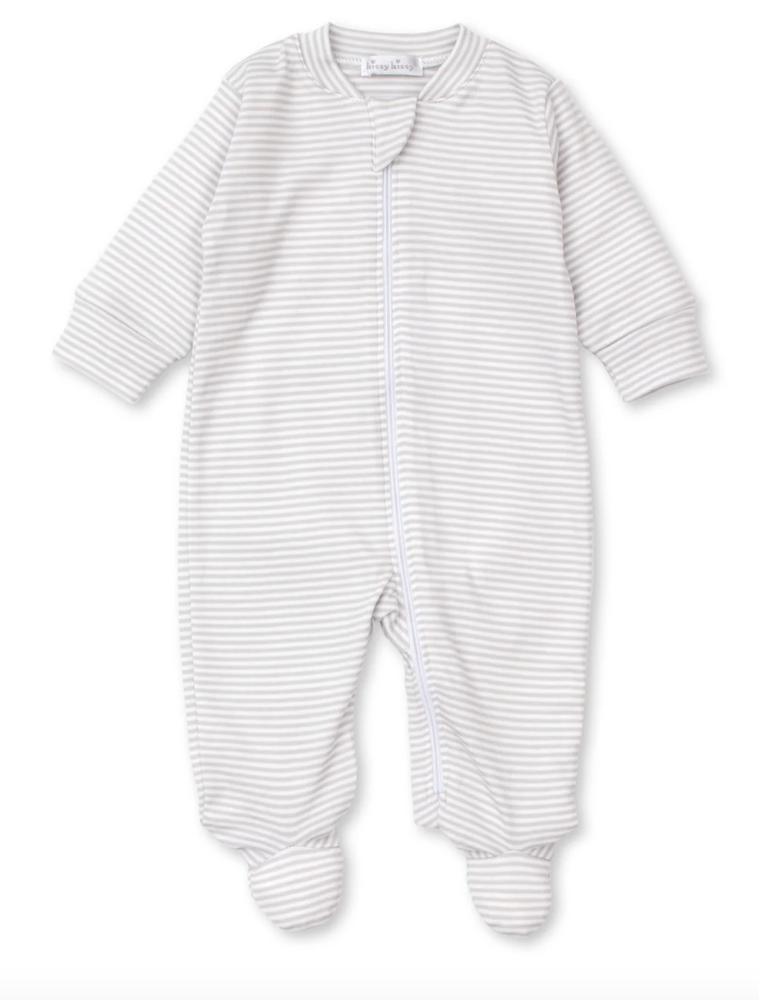 Stripe Footie w/Zip
