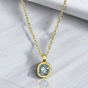 Gold Pavia Coin & Frame Necklace