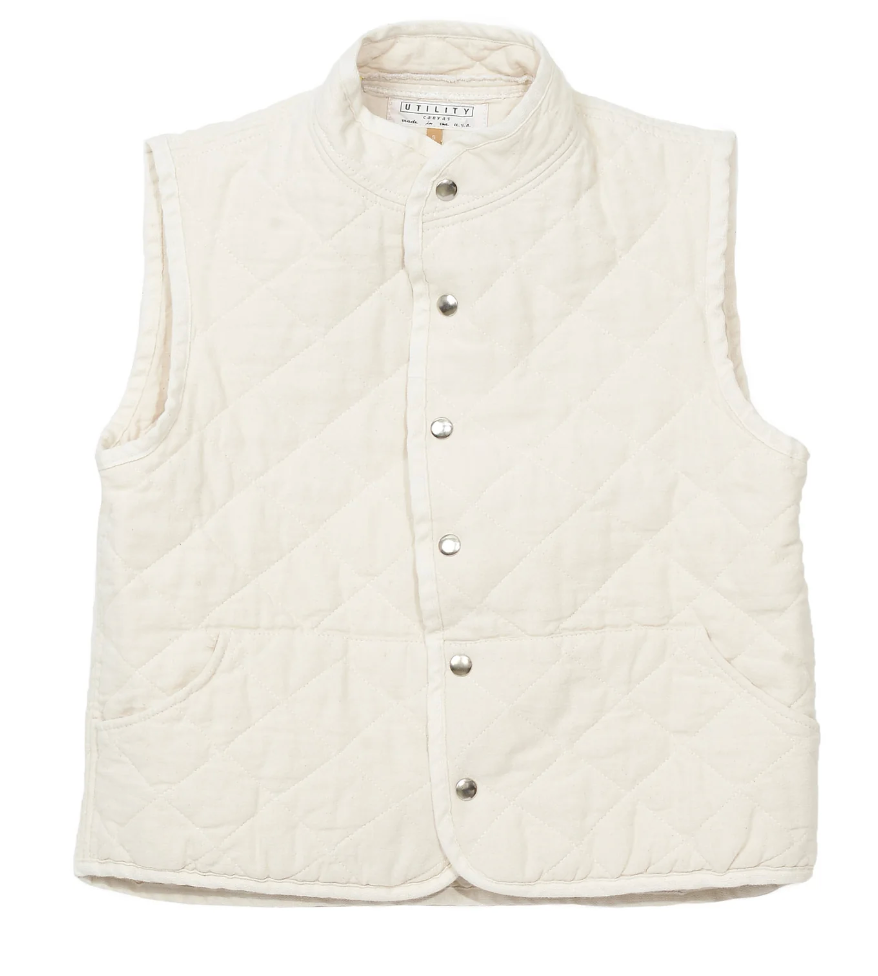 Quilted Snap Vest Natural