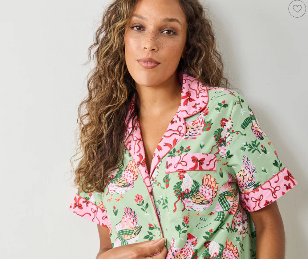 Holiday Hens PJ Short Set
