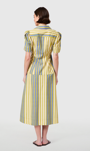 Clark Dress Chartreuse Stripes