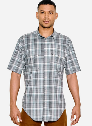 Twin Lakes Short Sleeve Gray Blue Cream