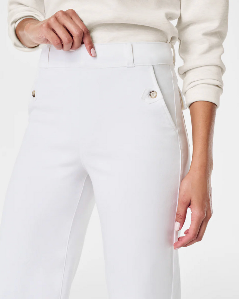 Stretch Twill Cropped Pant White