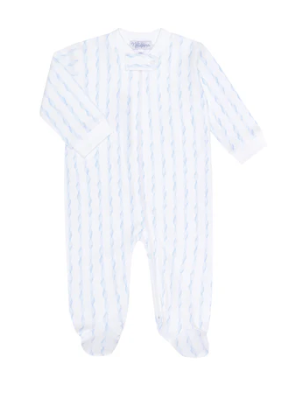Blue Twirls Zipper Footie