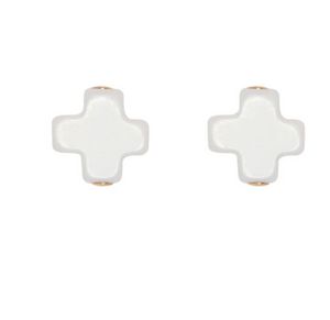 Signature Cross Stud - Off White