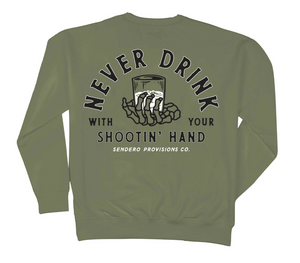 Shootin' Hand Sweatshirt Sage