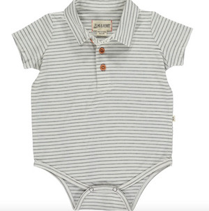 Grey White Polo Jersey Onesie