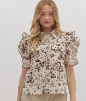 Western Maroon Top