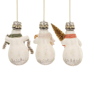 Snowman Sparkle Ornament 3 Assorted