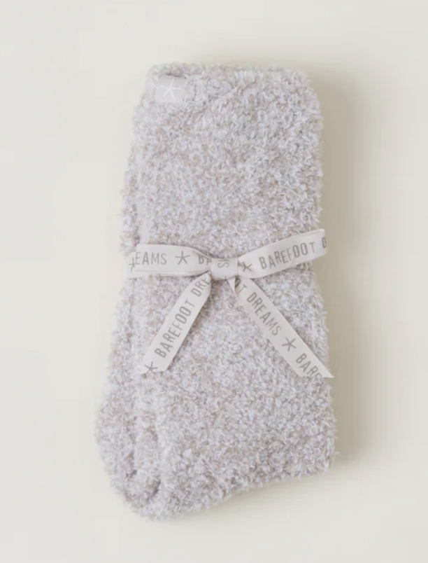 CozyChic Heathered Socks Stone White