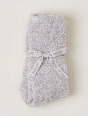 CozyChic Heathered Socks Stone White