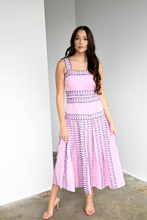 Shannon Dress Prism Pink Embroidery