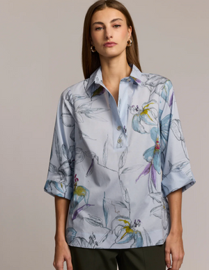 Charlotte 3/4 Sleeve Lily Print Top