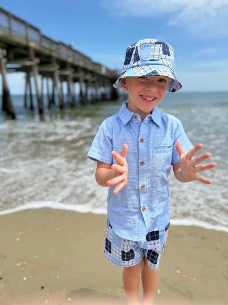 Navy Multi Plaid Shorts