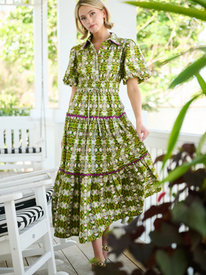 Banyan Puff Sleeve Dress Camo