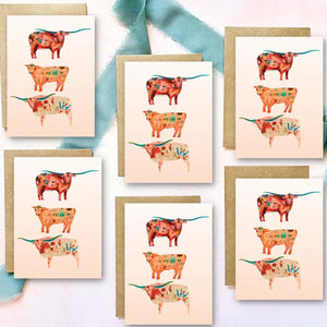 Mini Longhorn and Cattle Card Set
