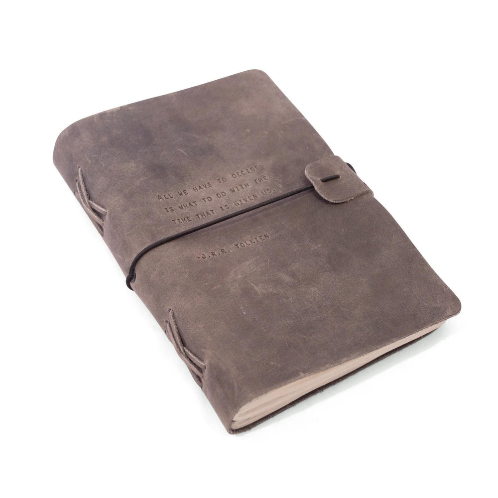 J.R.R. Tolkien Artisan Leather Journal in Charcoal - 5.75 x 8.75