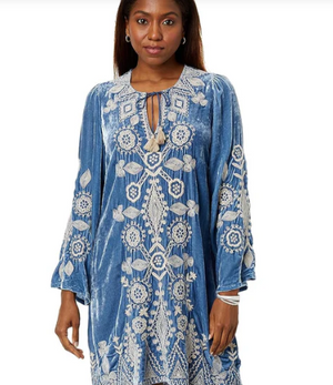 Liona Velvet Kimono Sleeve Dress