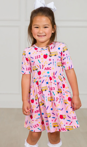 Pink School House Twirl Dress