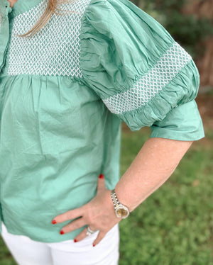 Sutton Blouse Aqua