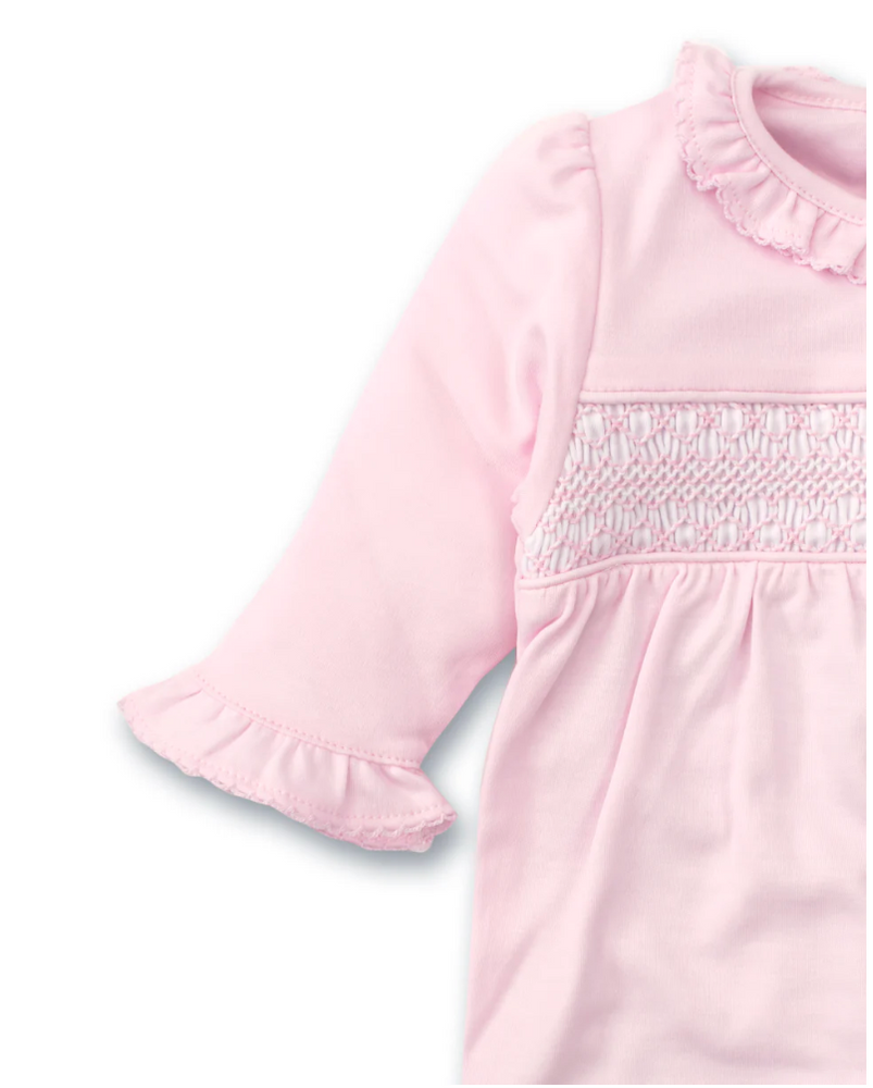 Hand Smock Footie Pink