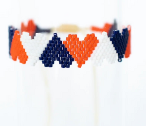 Orange Navy and White Claire Bracelet