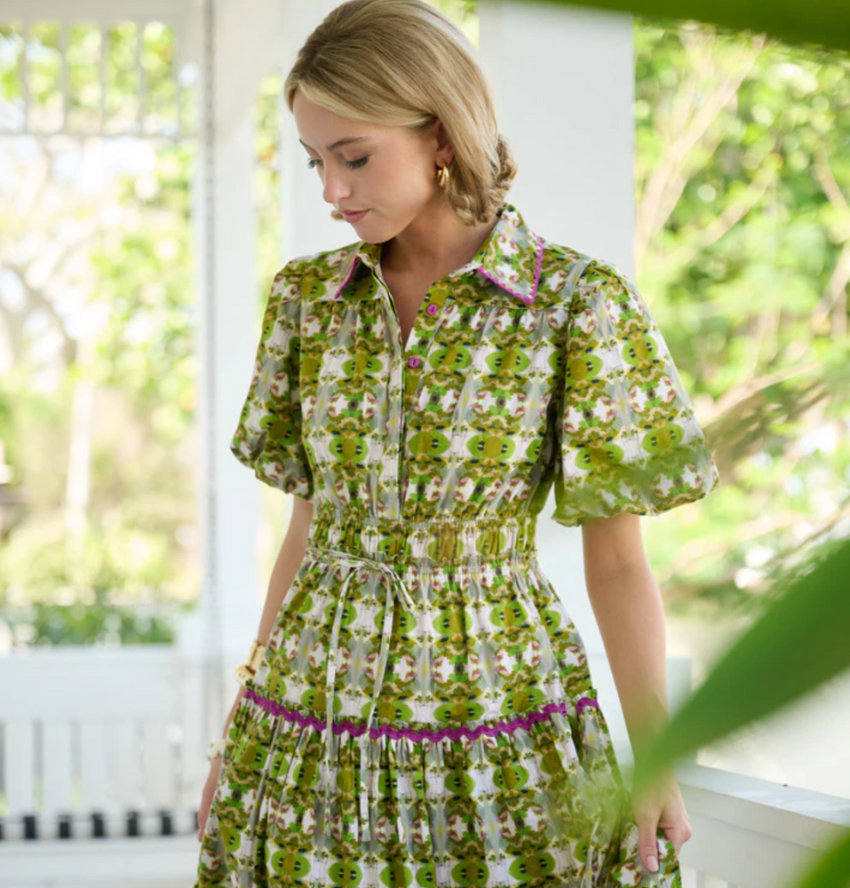 Banyan Puff Sleeve Dress Camo