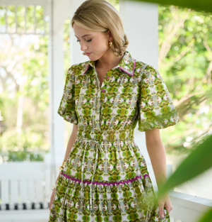 Banyan Puff Sleeve Dress Camo