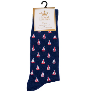 Men's Sailboat Socks Navy/White/Red