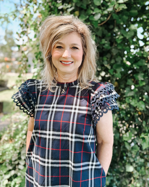 Navy Plaid Mix Dress