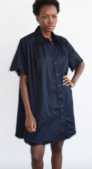 Megan Dress Black Sateen