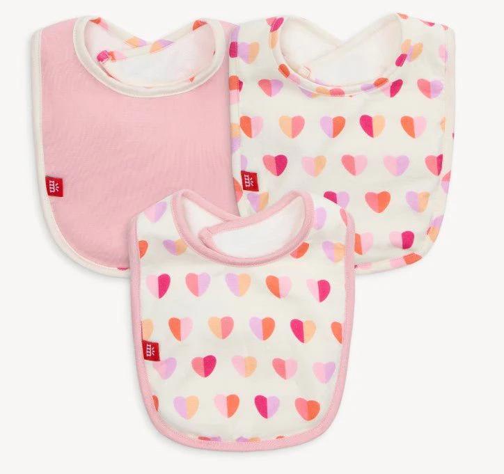 Pink XOXO Magnetic Bib Set