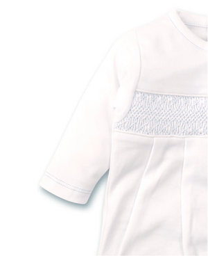 Hand Smocked Charmed White Footie