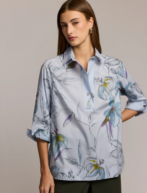 Charlotte 3/4 Sleeve Lily Print Top