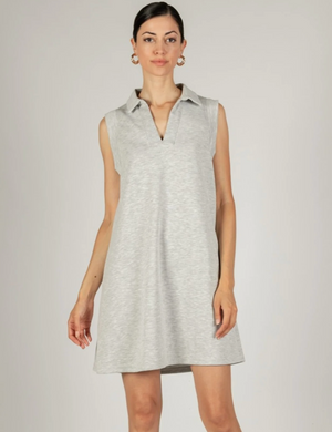 Butter Modal Collared Sleeveless Dress - Heather Grey