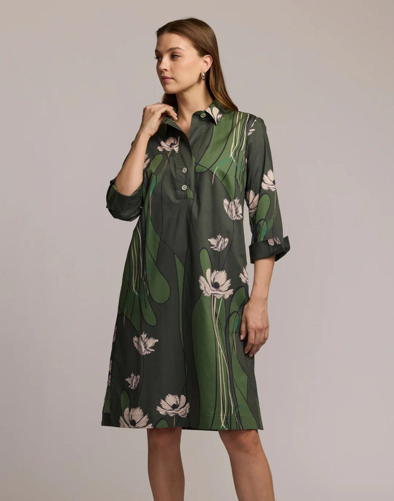 Charlotte 3/4 Sleeve Poppy Print Dress