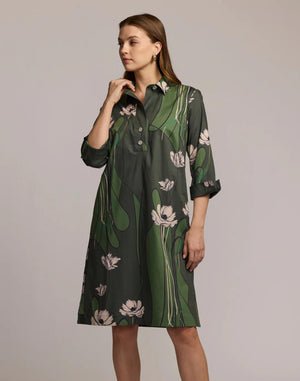 Charlotte 3/4 Sleeve Poppy Print Dress