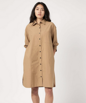 Logan Khaki Shirt Dress