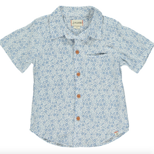Blue Floral Woven Shirt