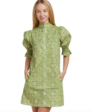 Audrey Dress Verdant Mosaic