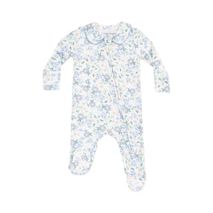Baby Veronical Floral Peter Pan 2 Way Zipper Footie