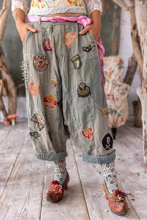 8-14 PANTS 772 Emb Patch Joni Trousers Peace