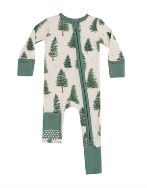 Zipper Romper Forest Trees