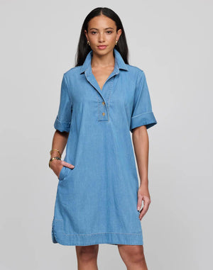Aileen Short Sleeve Denim Dress Light Wash