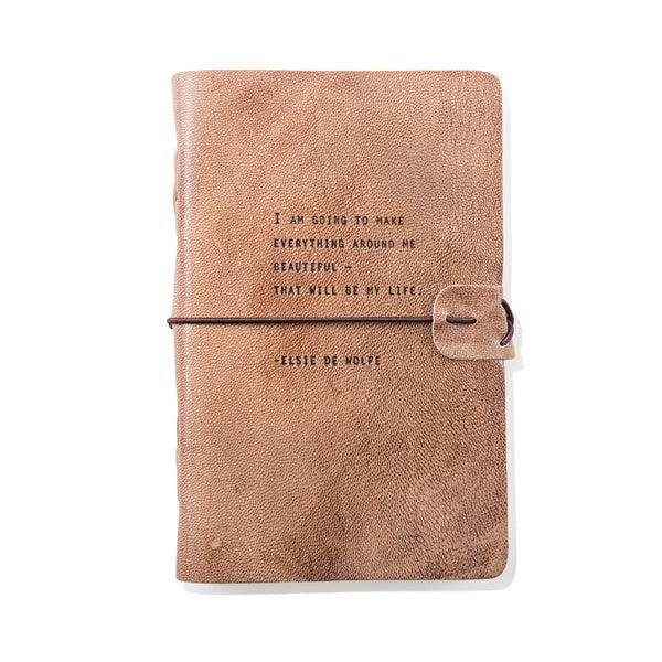 Elsie De Wolfe Artisan Leather Journal in Blush - 5.75 x 8.75