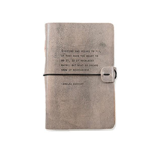 Amelia Earhart Artisan Leather Journal in Grey - 5.75 x 8.75